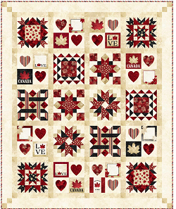 Quilt Kit - With Glowing Hearts (Block Version) - Oh Canada