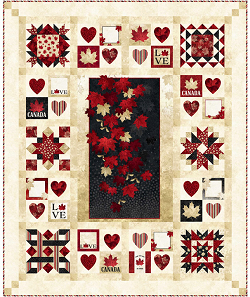 Quilt Kit - With Glowing Hearts (Panel Version) - Oh Canada