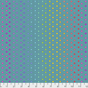 Tula Pink - True Colors - Hexy Rainbow - Peacock - PWTP151.PEACOCK (1/2 Yard)