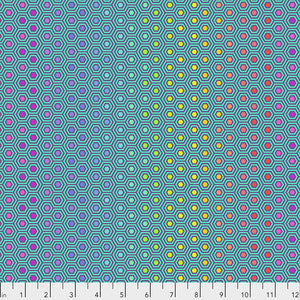 Tula Pink - True Colors - Hexy Rainbow - Peacock - PWTP151.PEACOCK (1/2 Yard)