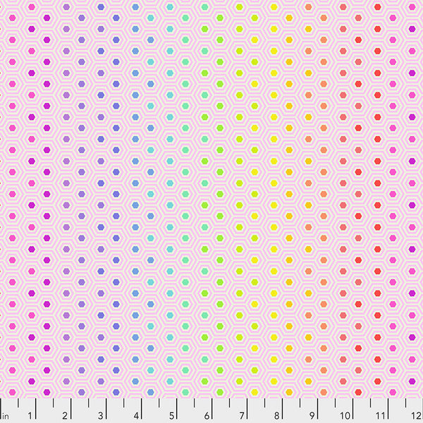 Tula Pink - True Colors - Hexy Rainbow - Shell -  PWTP151.SHELL (1/2 Yard)