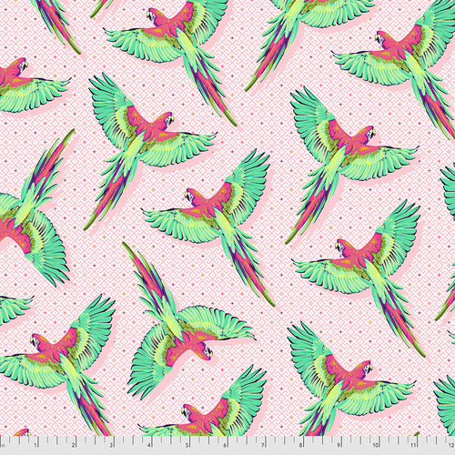 Tula Pink - Daydreamer - Macaw Ya Later - Dragonfruit - PWTP170.DRAGONFRUIT (1/2 Yard)