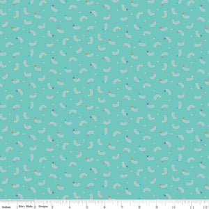 Riley Blake - Unicorn Kingdom - Shooting Stars w/ sparkle - SC10473-Teal (1/2 Yard)