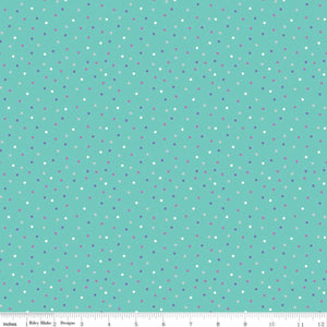 Riley Blake - Unicorn Kingdom - Dots w/ sparkle - SC10475-Teal (1/2 Yard)