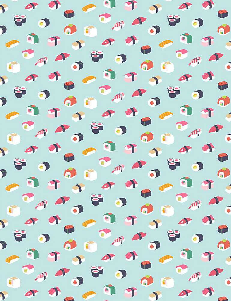 Aloha - Sushi - STELLA-1467 MINT (1/2 Yard)