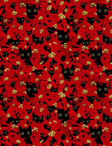 Meowy & Bright - Deck The Paws - STELLA-DLW1843 (1/2 Yard)