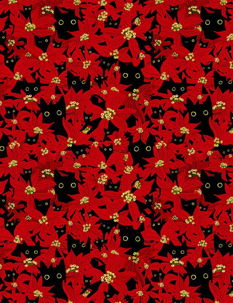 Meowy & Bright - Deck The Paws - STELLA-DLW1843 (1/2 Yard)