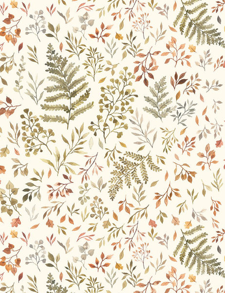 Little Fawn & Friends - Autumn Ferns & Leaves - STELLA-DNS1906 (1/2 Yard)