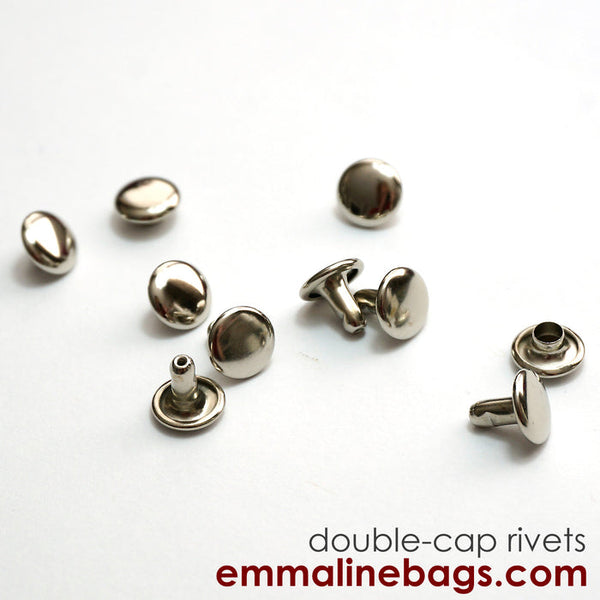 Double Cap Rivets - Medium (9mm Cap x 8mm Post) (5 Finishes)