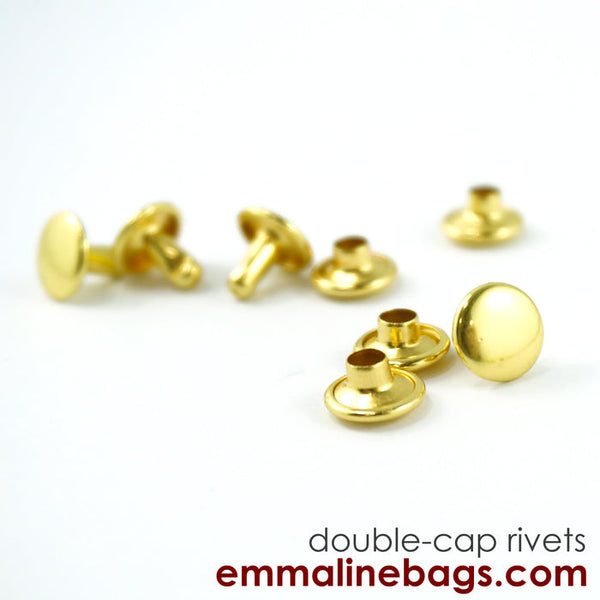 Double Cap Rivets - Small (8mm Cap x 6mm Post) (5 Finishes)