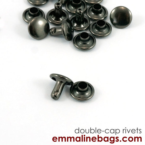 Double Cap Rivets - Small (8mm Cap x 6mm Post) (5 Finishes)