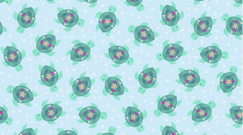 You, Me & The Sea - Turtles (Crystal) - Stella-1569 (1/2 Yard)