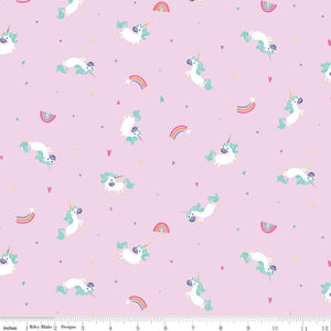 Riley Blake - Unicorn Kingdom - Unicorn Toss - C10471-Pink (1/2 Yard)