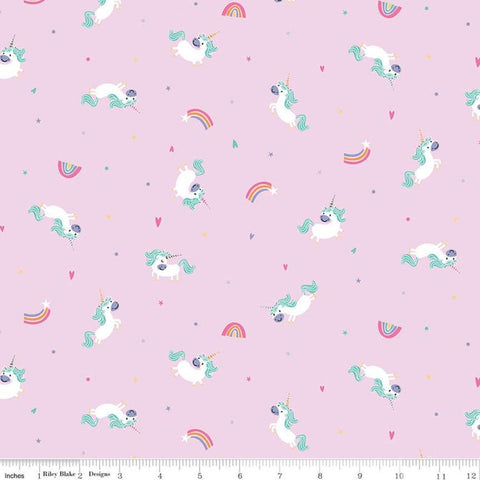 Riley Blake - Unicorn Kingdom - Unicorn Toss - C10471-Pink (1/2 Yard)